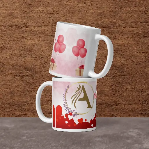 White glossy mug - Valentine Special GiFt - 4